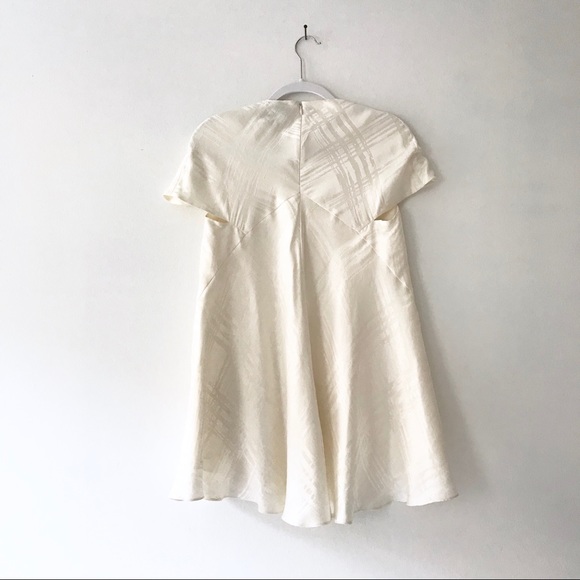 Balenciaga White Silk Plaid Shift Dress - Picture 3 of 5